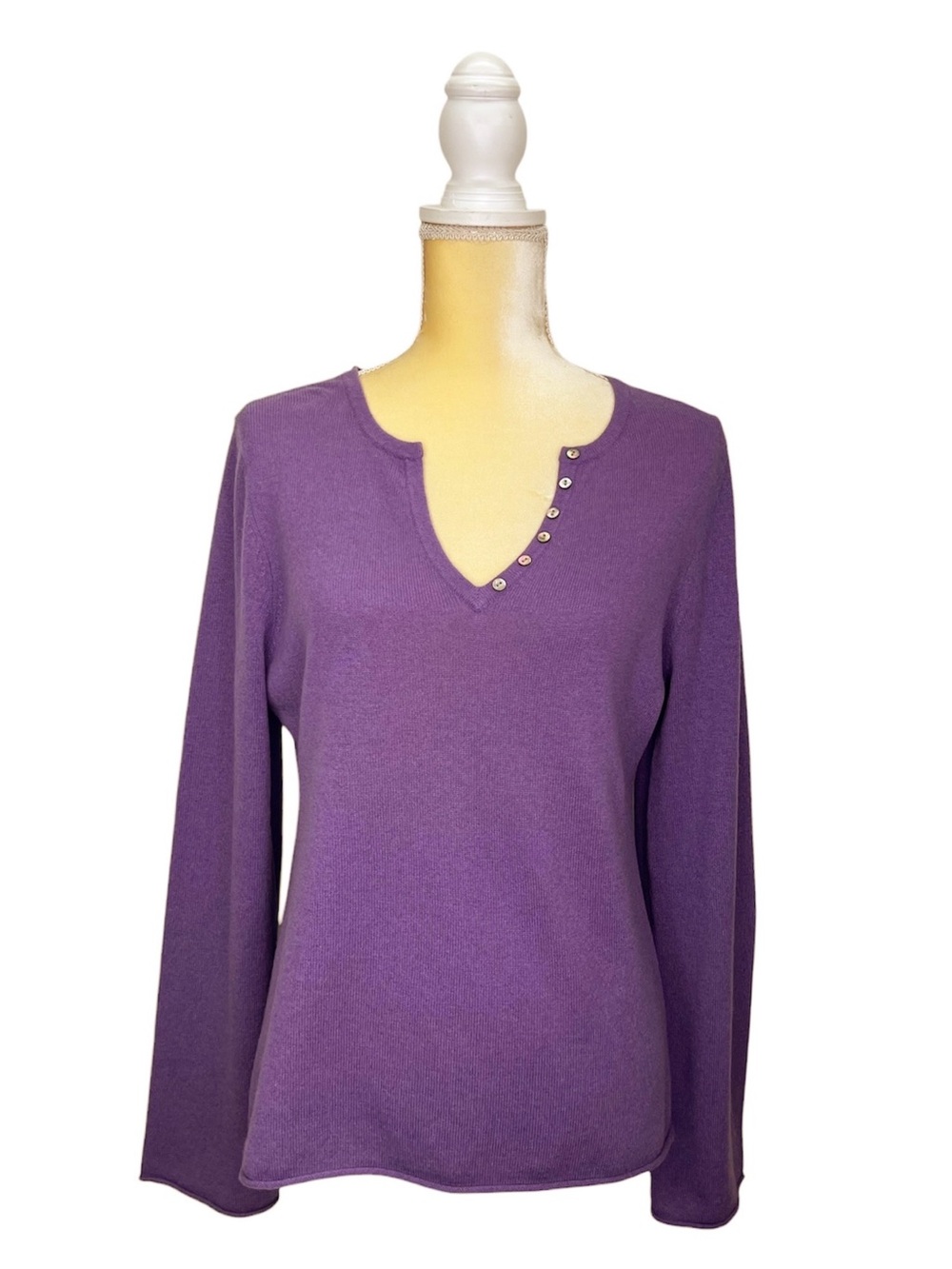 Garnet Hill Cashmere Sweater Women’s Size Large V-Neck